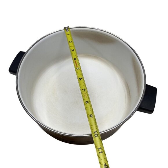 Vintage West Bend Brown Enameled Casserole Pot With Lid - Picture 5 of 6